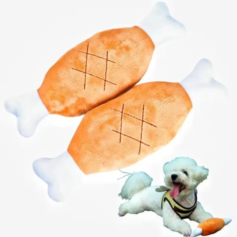 

Dog Squeaky Toy Chicken Legs Bone Shape Pet Dog Plush Toy for Small Medium Large Dogs and Cats juguetes para perros