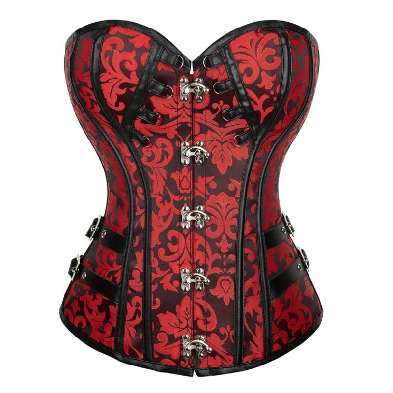 Steampunk Overbust Corset for Women Sexy Vintage Corset Gothic Clothes Goth Waist Lace-up Bustiers Retro Plus Size Corselet Top