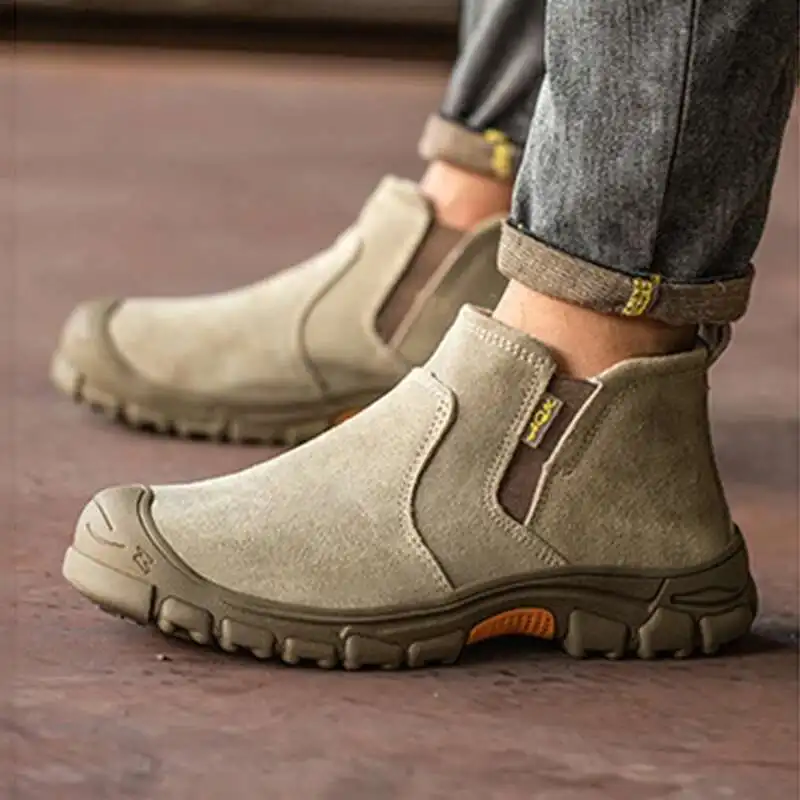 

Новинка 2024, мужская обувь, рабочие стальные шапки Parker с невидимой пряжкой, мужские ботинки, защитные кроссовки, мужская обувь с перфорацией