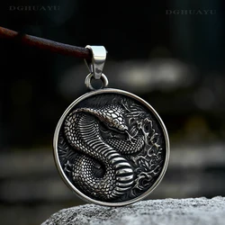 Retro Animal Cobra Necklace for Men Fashion Charm Punk Stainless Steel Snake Pendant Necklace Personalized Hip Hop Jewelry Gift
