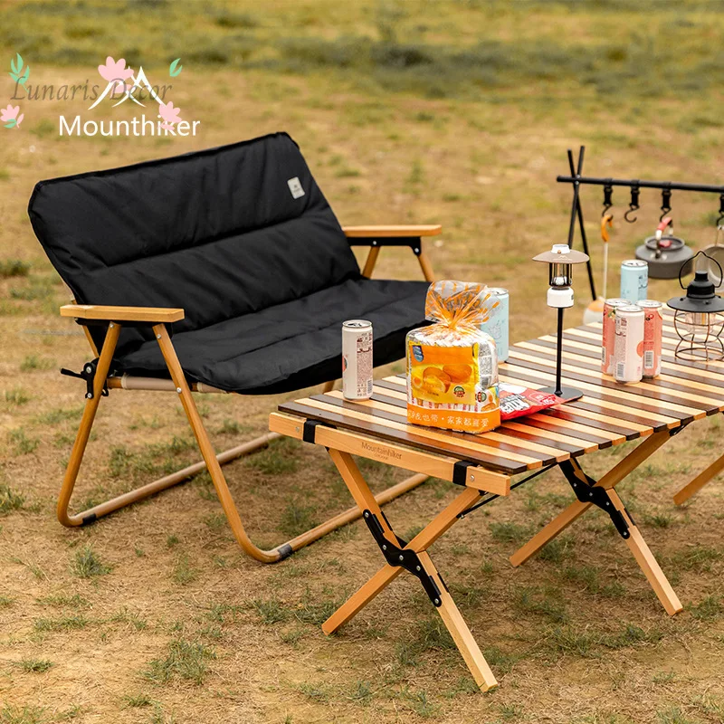 Outdoor camping double seat cushion made of thick Oxford fabric and silk cotton filling, soft and comfortable to sit on