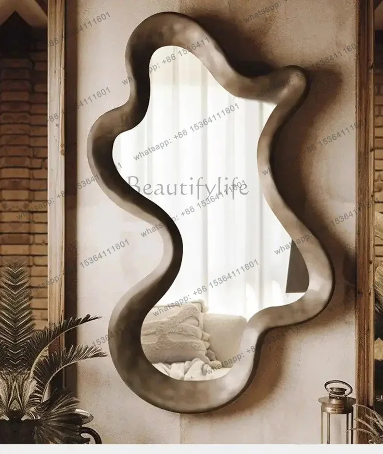YJ French irregular dressing mirror, artistic style fitting mirror, wall hanging cloakroom, entrance entrance decoration