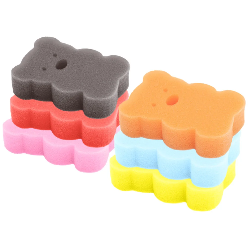 

6Pcs Baby Bath Sponge Cartoon Kids Shower Sponges Comfortable Bath Experience Lightweight Compact Size Easy to Carry