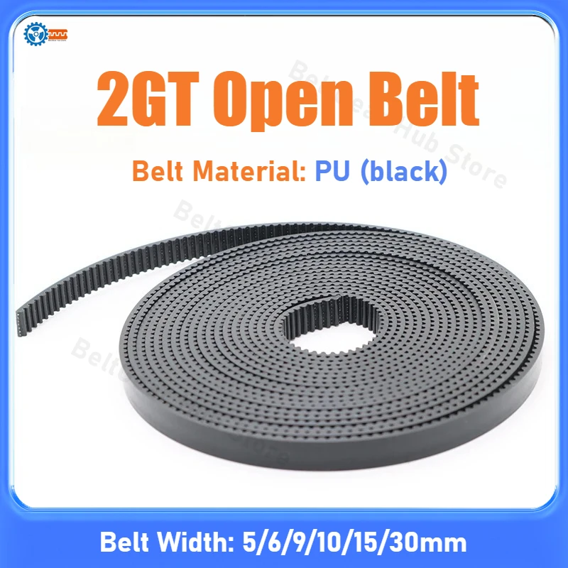 

Ремень ГРМ GT2 Open Timing Belt 2GT 2M с полиуретановым сердечником из стали, ширина 5/6/9/10/15/30 мм, синхронный ремень из полиуретана для 3D-принтера