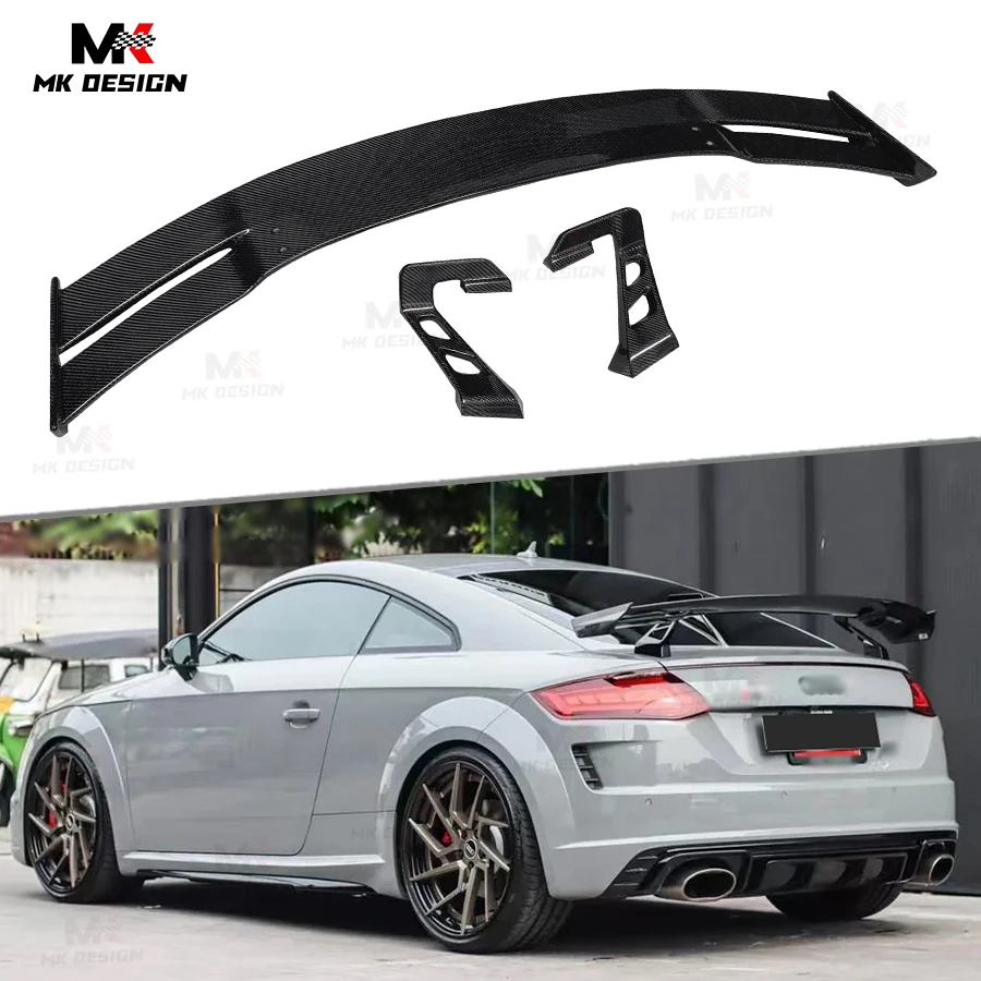 

Carbon Fiber Rear Swan Neck Wing for Audi S3 A4 A5 S5 A6 MK2 R8 Sedan TT TTRS MK3 R8 2 Doors Rear Spoiler Trunk Wing Auto Parts