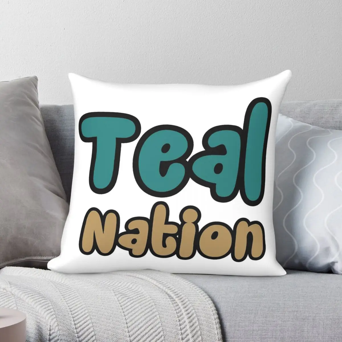 Coastal Carolina University Teal Nation Pillowcase Polyester Linen Velvet Printed Zip Decor Throw Pillow Case Home Cushion Cover