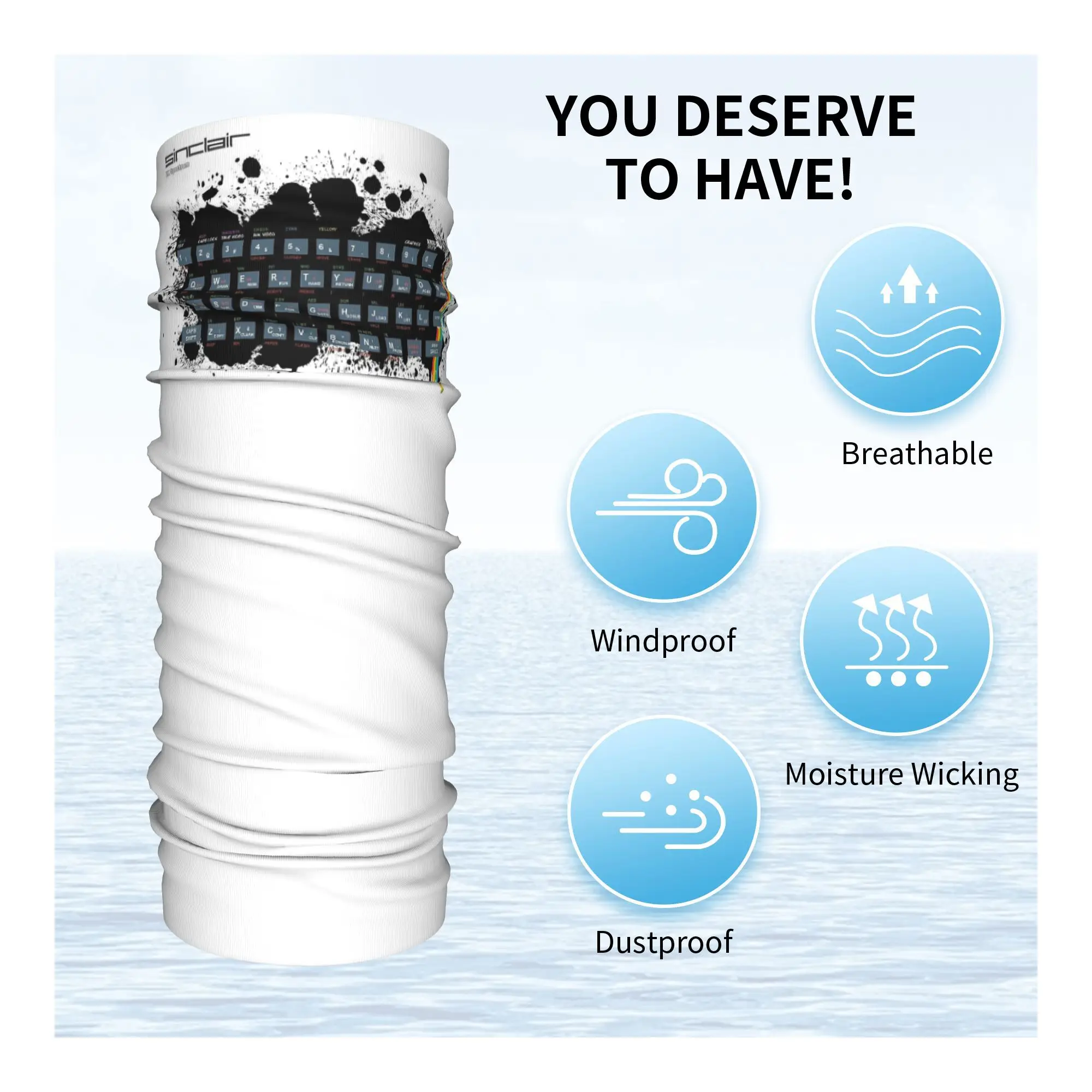 Retro Gaming Art - ZX Spectrum Bandana غطاء الرقبة المطبوع قناع التفاف وشاح دافئ بالاكلافا ركوب الدراجات للرجال والنساء البالغات في الشتاء