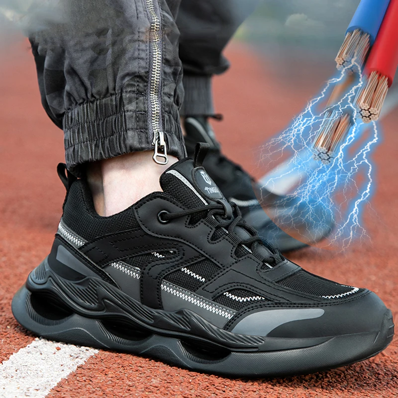 6KV Insulated Shoes Men Anti-Smash Anti Puncture Safety Shoes Men Boots Composite Toe Work Shoes Sneakers Security Lightweight