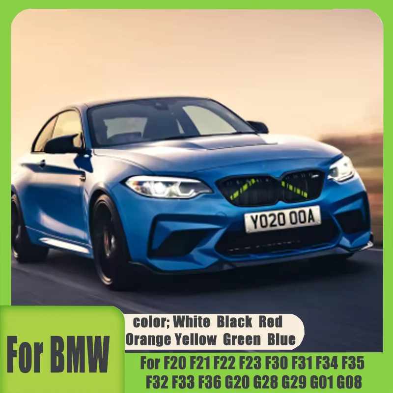 2Pcs Sport Sticker Car Front Grille Nose Trim Air Inlet Bar Strip Vent For BMW F20 F21 F22 F23 F30 F31 F32 F33 1 2 3 4 Series