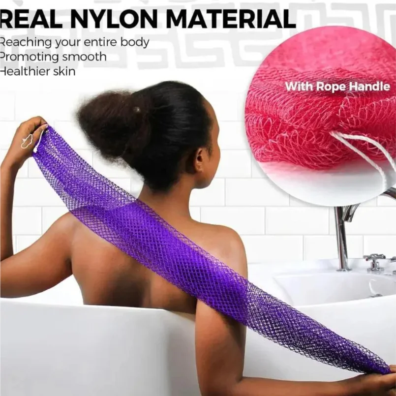African Net Sponges Authentic Exfoliating Bath Sponge Scrub Deep Cleaning For Smoothing Arm Foot Back Neck Leg Body Skin