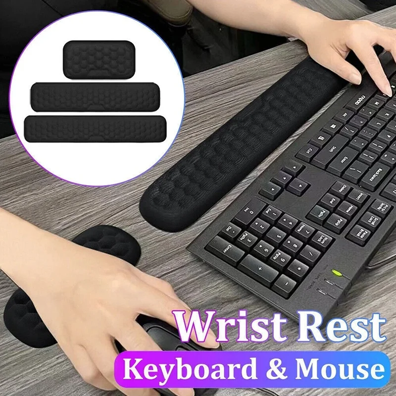 Keyboard Non‑Slip Mouse Wrist Rest Ergonomic Wrist Memory Foam Laptops Mouse Pad For Office Computer Notebook Desktop Mouse Mat