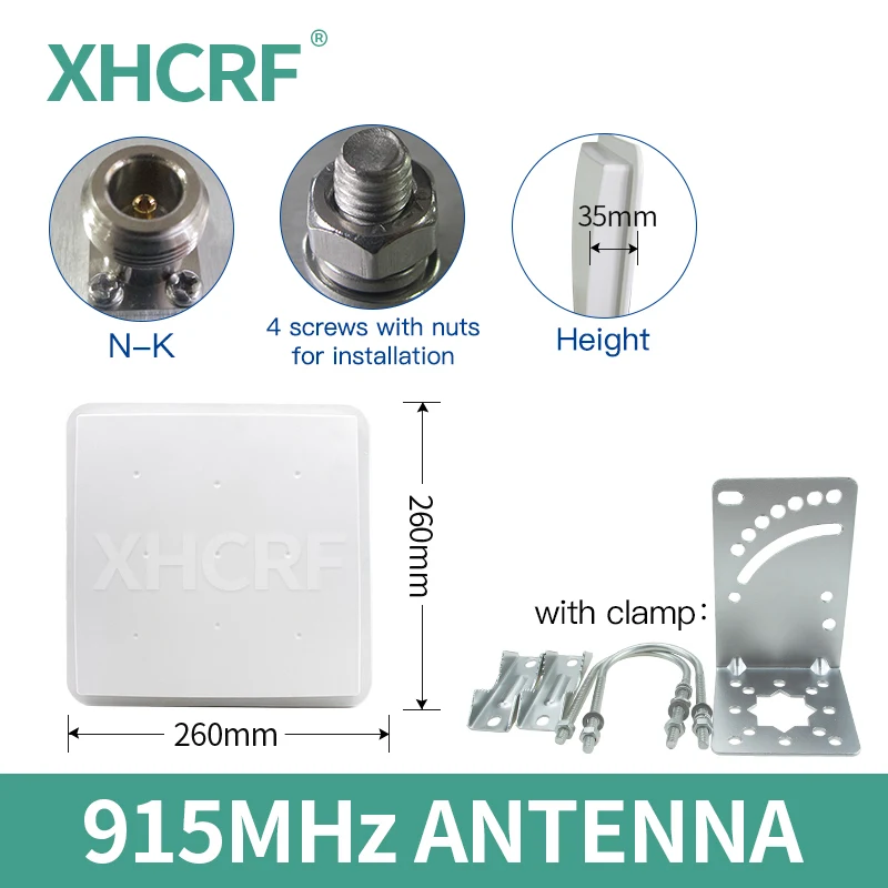 

Антенна 915 МГц Направленная панель Антенны LoRa 915 МГц Уличная антенна 923 МГц Водонепроницаемая антенна 10 дБи с креплениями N Гнездо