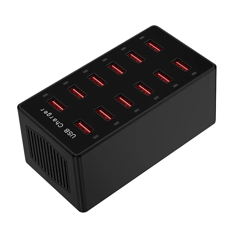 12-Ports Charger Desk Charging Station Desktop USB Charging Hub USB Charging Station Fast Charge Cell Phone UE/EU/UK Plug