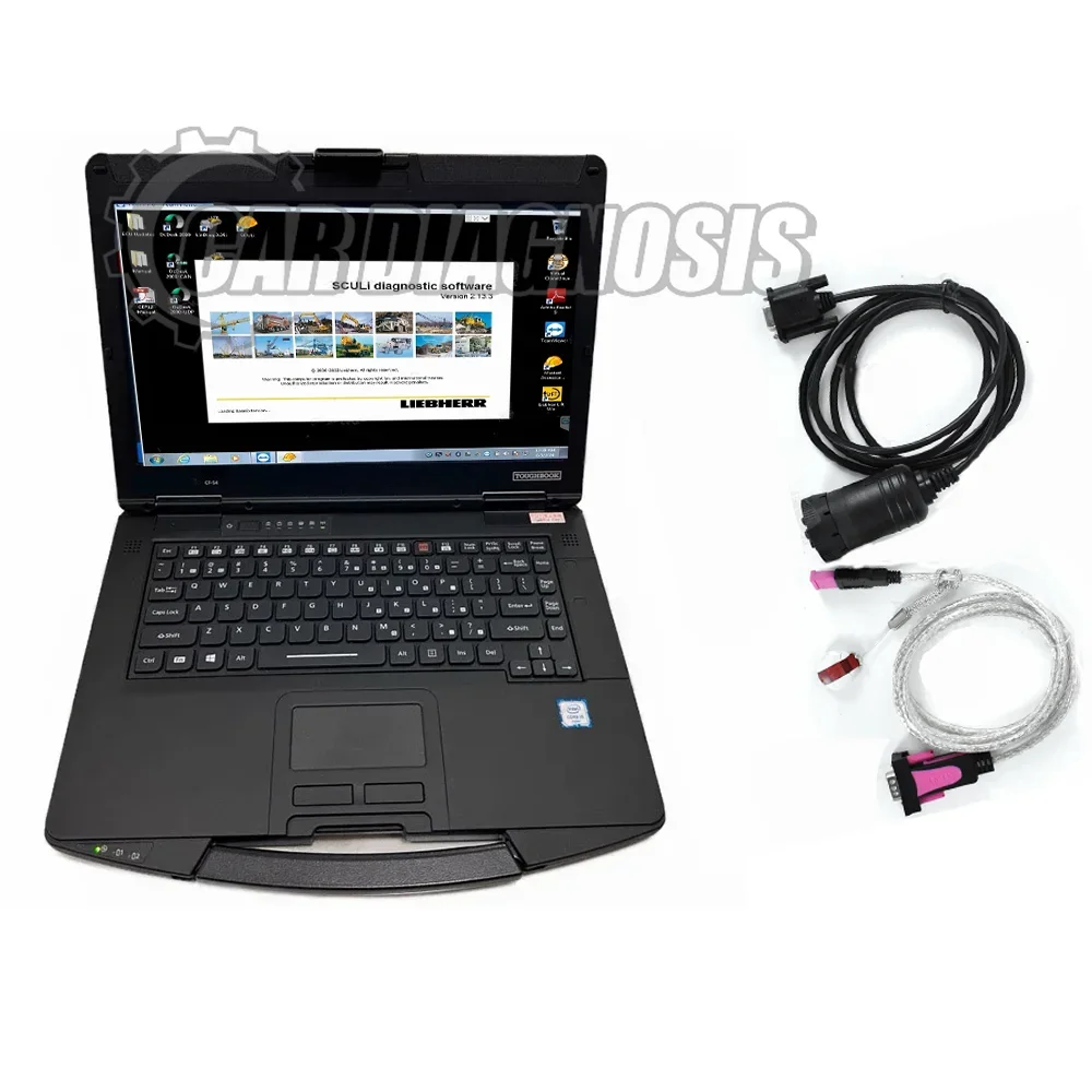 For Liebherr diagnostic kit for Liebherr crane software SCULI with excavator Crane diagnostic tool + CF54 laptop
