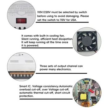 400W 500W 600W spínaný napájecí zdroj, transformátor světla, AC 110V 220V na DC 5V 12V 24V 36V 48V, napájecí adaptér pro Le 8 nejlepší prodej Napájecí zdroj 12V 40A - №7