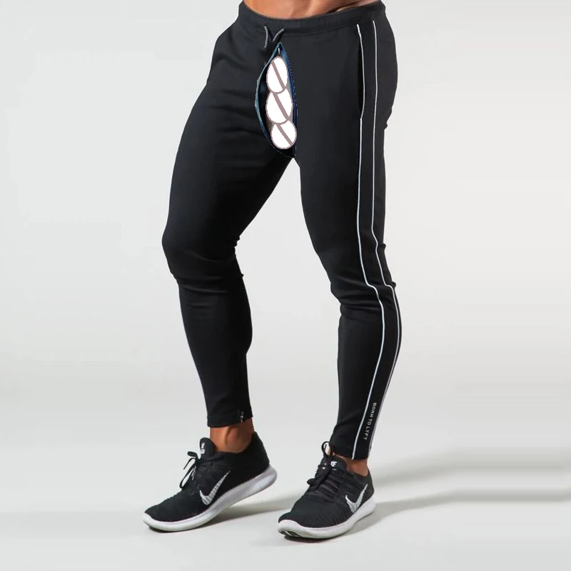 Outdoor Open Crotch Sex Pants, Exotic Hotpants Men Fitness Joggers Trousers Track Basketball Sweatpants Couple Casual Streetwear