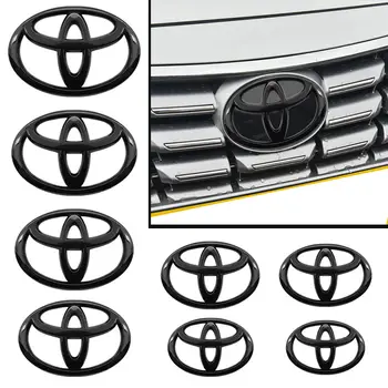 3D logo auta pro řadu Toyota, přední maska, kapota, emblém, zadní nárazník, odznak na kufru, Corolla, Camry, RAV4, Hilux, Yaris 6 nejlepší prodej Černý znak Toyoty Prado - №6
