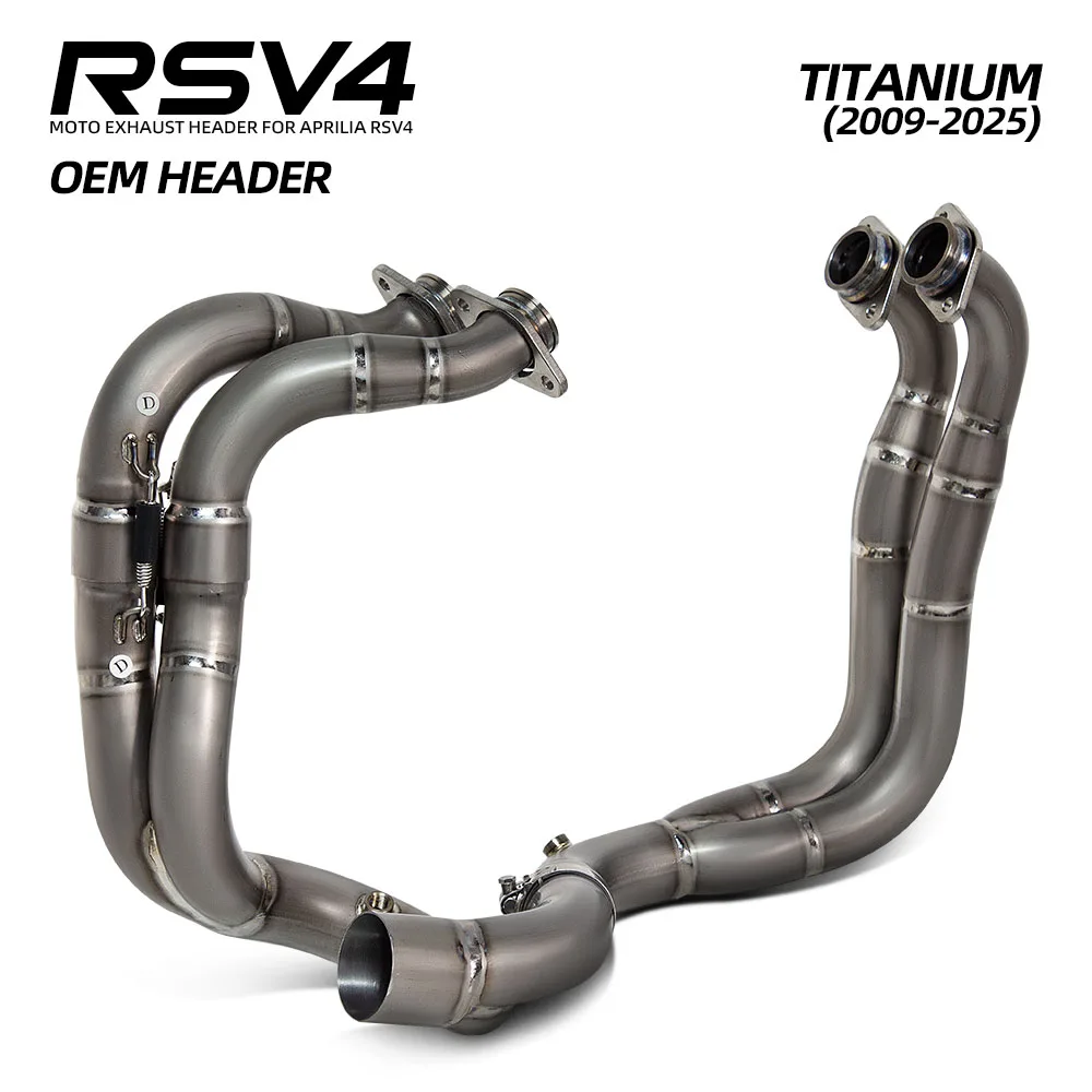 

Модифицированная передняя труба выхлопа мотоцикла для Aprilia RSV4 2009-2025, титановая коллекторная трубка Racing Escape, совместимый оригинальный глушитель