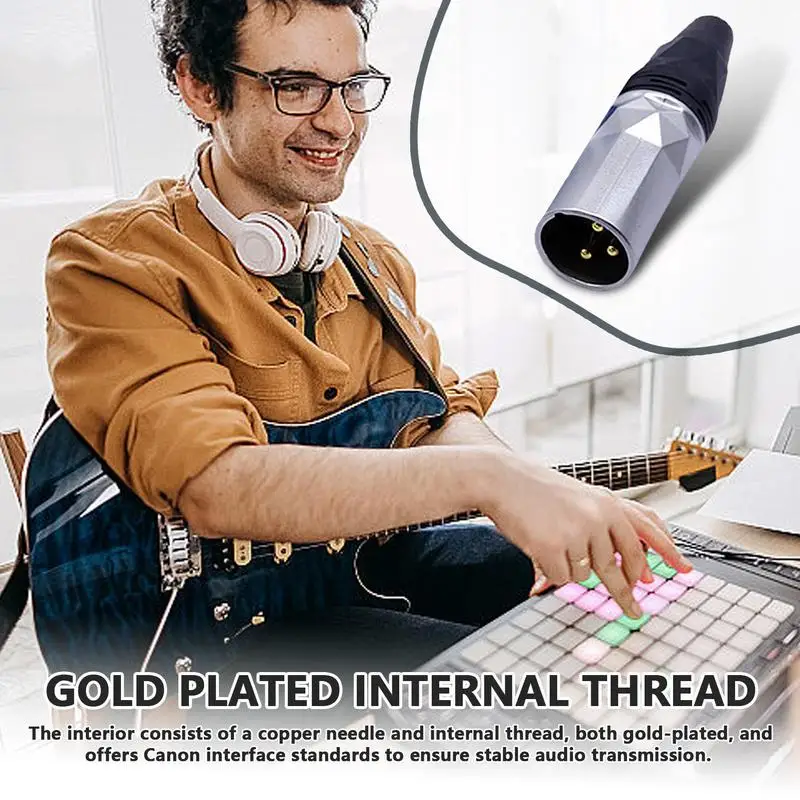 XLR Connectors 3 Pin Male Connectors XLR Audio Male Jack  Audio Equipment with Chrome Plating Professional XLR-F Socket Plug