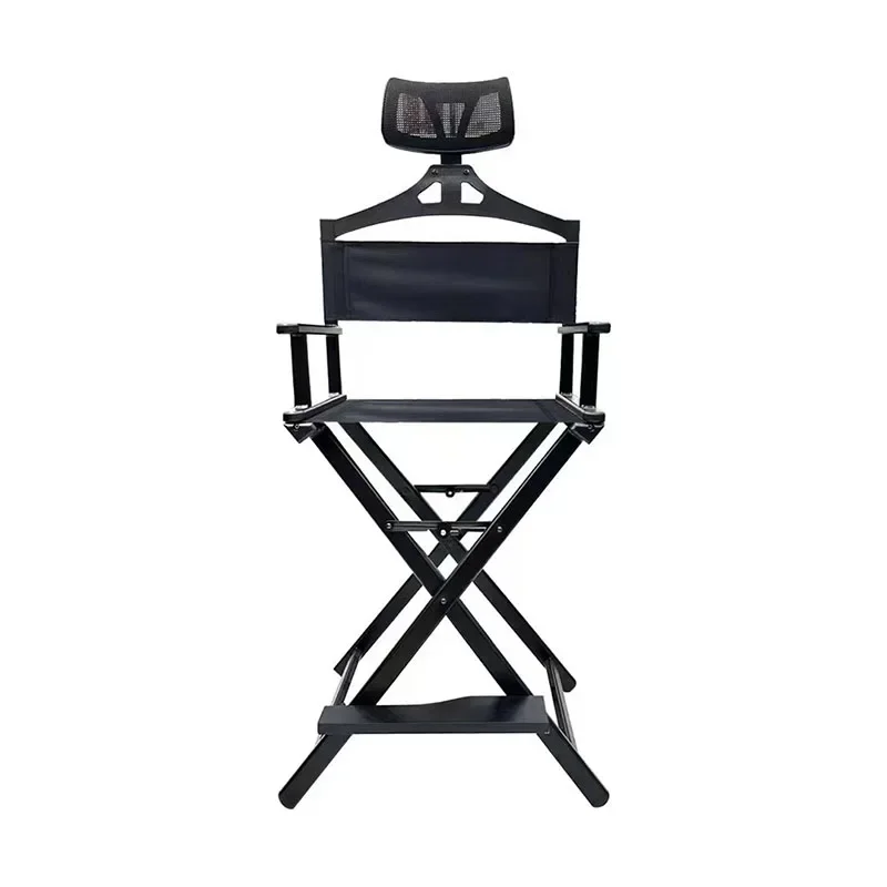 Pink Full Back Makeup Director Chair Aluminum Outdoor Folding High Director Chair with Headrest