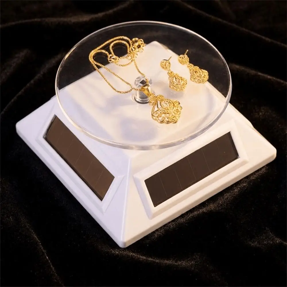 360 Degree Rotation Solar Turntable Solar Powered Gift Display Solar Showcase Portable Compact Design Jewelry Display Stand