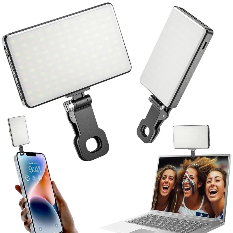 Rechargeable Mobile Phone Flashes LED Computer Selfie Lights Adjustable 3 Light Modes for IPad Camera Laptop Protable Lamp Clip