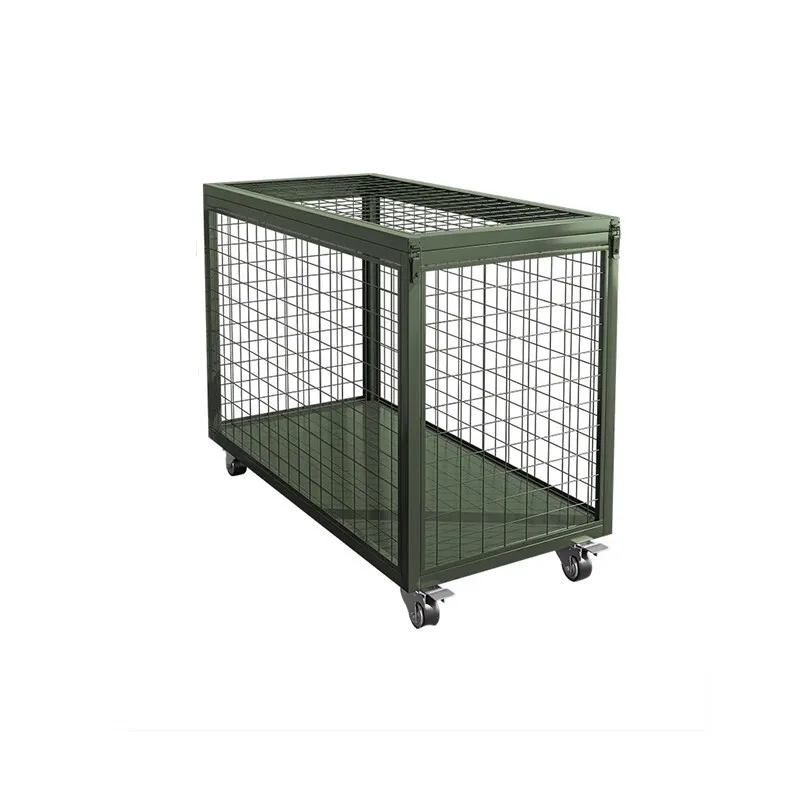 Military green mobile cage heavy storage cage field box material mobile cage with wheels mobile pallet basket manufacturer