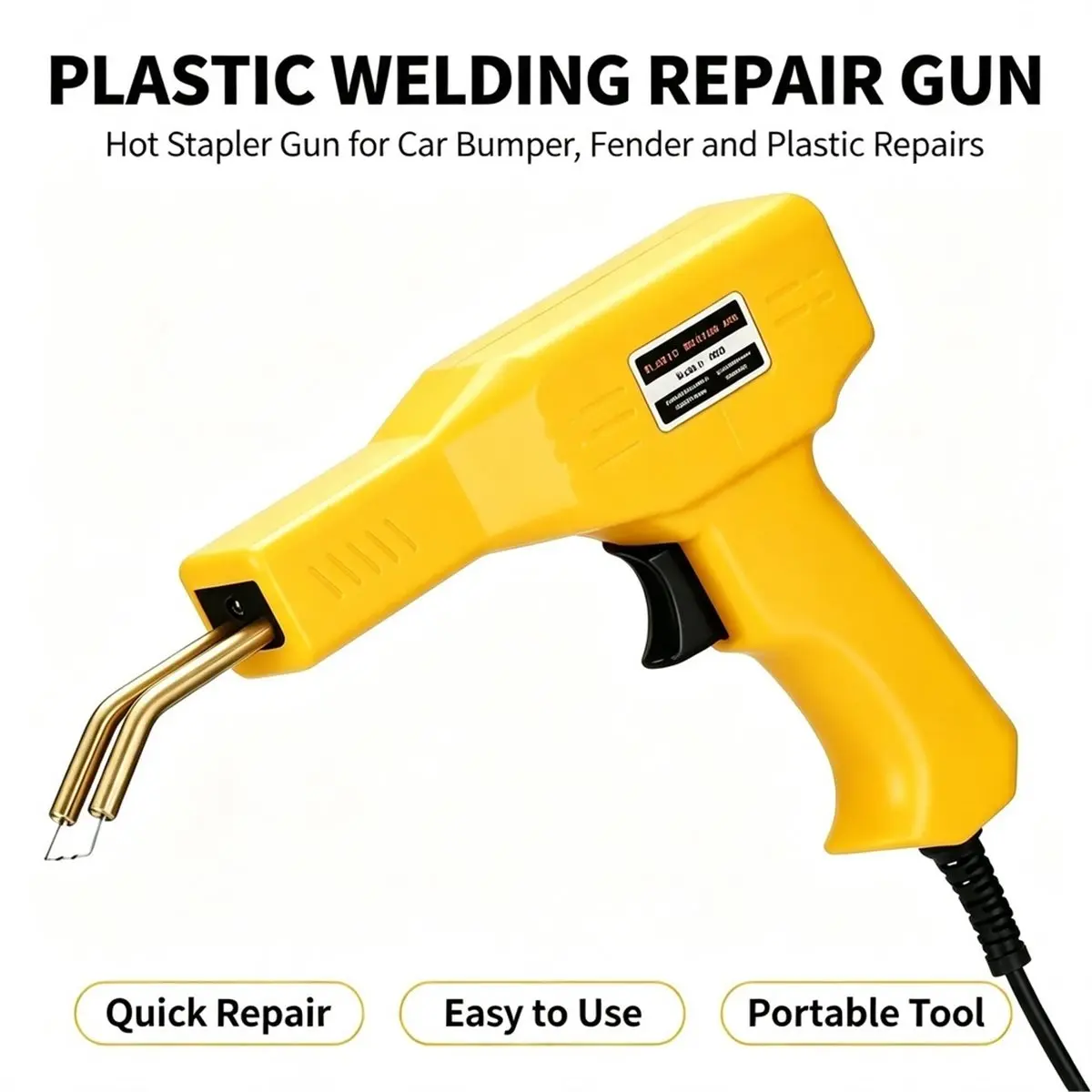 Plastic Welder Kit, 600PCS Staples, Plastic Welding Kit, Hot Stapler Kit, Car Bumper Repair Kit EU Plug