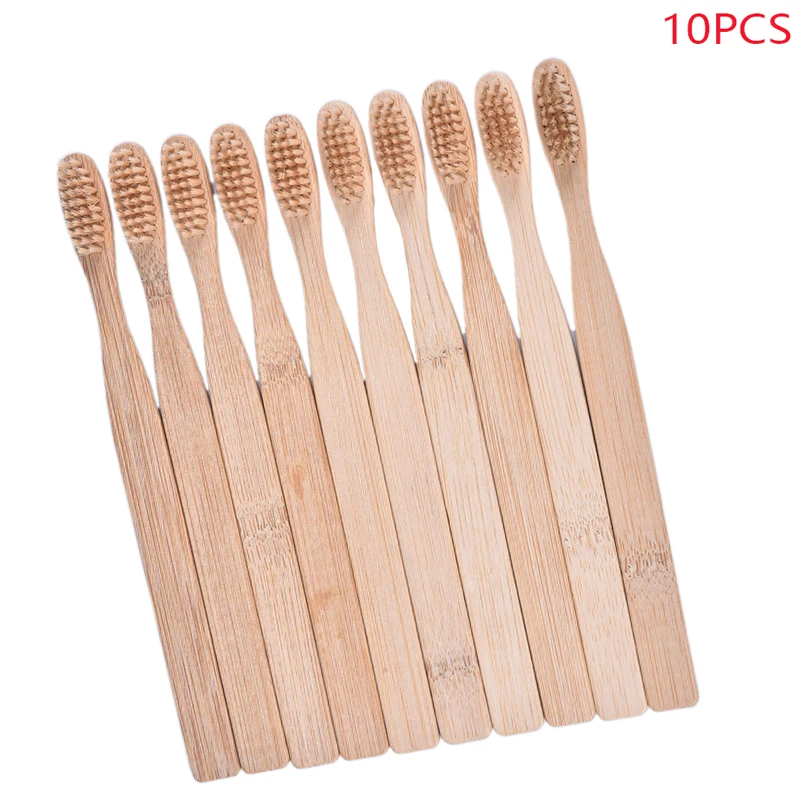 10pcs/oral Natural Bamboo Fibre Tooth Brush Set Soft Bristle Charcoal Teeth Eco Bamboo Toothbrushes Dental Oral Care