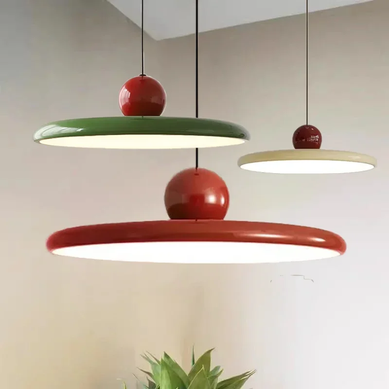 

LED Nordic Pendant Light Cream Wind Hanging Lamp For Living Room Bedroom Bedsides Restaurant Hotel Home Decor Macaron Fixture