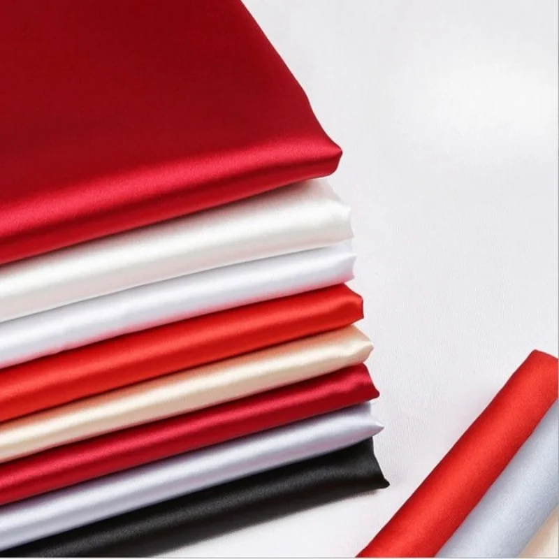 Big red silk yellow silk cloth satin fabric color dingcloth lining handmade DIY Buddhist temple cloth bow hair band fabric