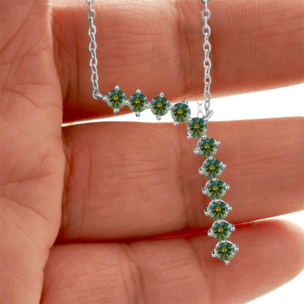 1,1 CT Moissanit-Halskette aus Sterlingsilber 925, langlebig, Pass-Diamant-Tester, Hochzeitsgeschenk für Frauen, Brautparty, Schmuck, Geschenk