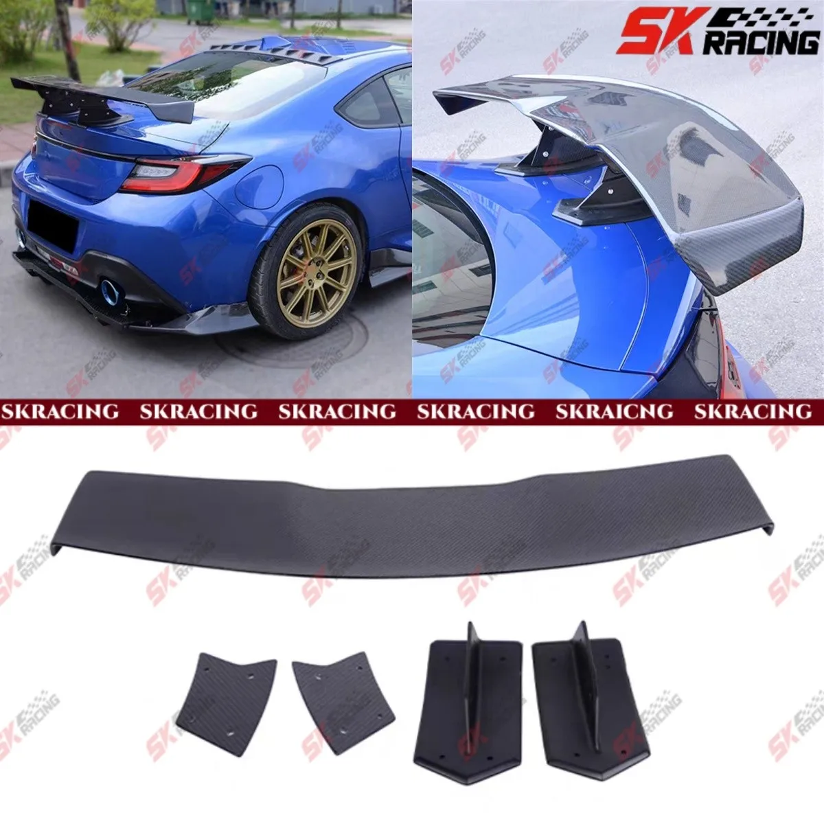 

Carbon Fiber/Glossy Black Rear Spoiler Wing Kit For Subaru BRZ Toyota GR86 22-25