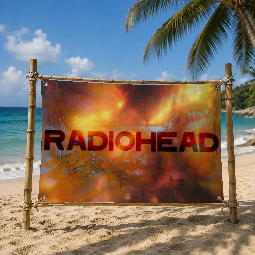 Radiohead Alt Rock Band Flags Room Bedroom Home Outdoor Wall Hanging Concert Printed Background Decoration Art Banne