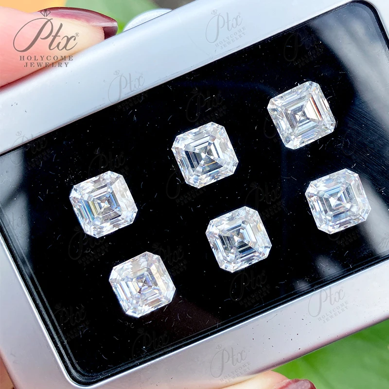 

White D Colorless Sparkle Brilliant Handmade Royal Asscher Cut Moissanite Stone For Engagement Ring Jewelry Make Loose Gemstones