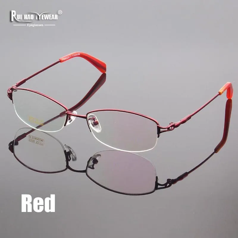 

Half Rimless Eyeglasses Frames Women High Elasticity Titanium Optical Glasses Frame Elliptical Prescription Spectacles 33016