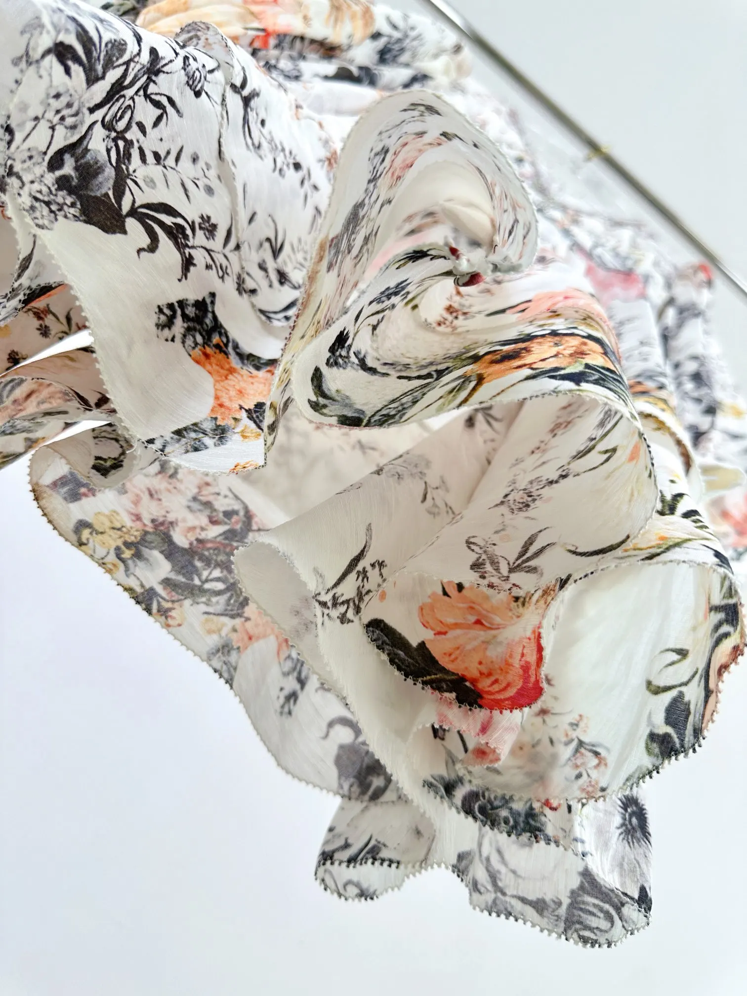 Feminino cristal frisado em camadas vestido floral impresso bordado emendado manga longa com decote em v único breasted férias mini robe