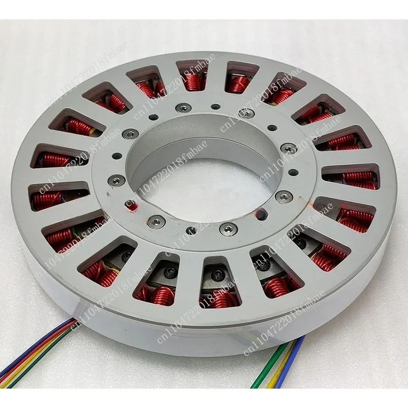 5N.m Large Hollow Shaft Ultra-low Speed Disc Brushless DC Motor. Flat and Thin Multi-pole with Hall Motor, 45 Slots 50 Poles