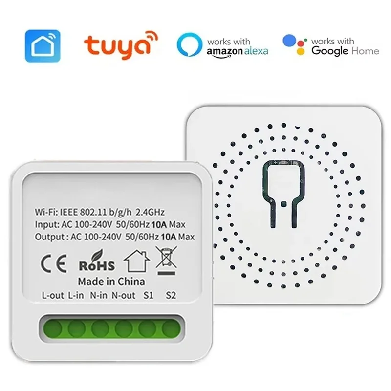 Tuya Mini WiFi Switch Smart Life App Two Way Control Smart Home Automation Module Interruptor Work With Alexa Google Home Alice
