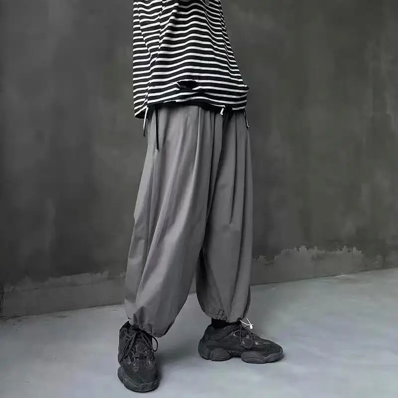 Men Summer Autumn Japan Dark Style Punk Hip Hop Pants Mens Fashion Vintage Plus Size Trousers Male Oversize Harem Relax Pants