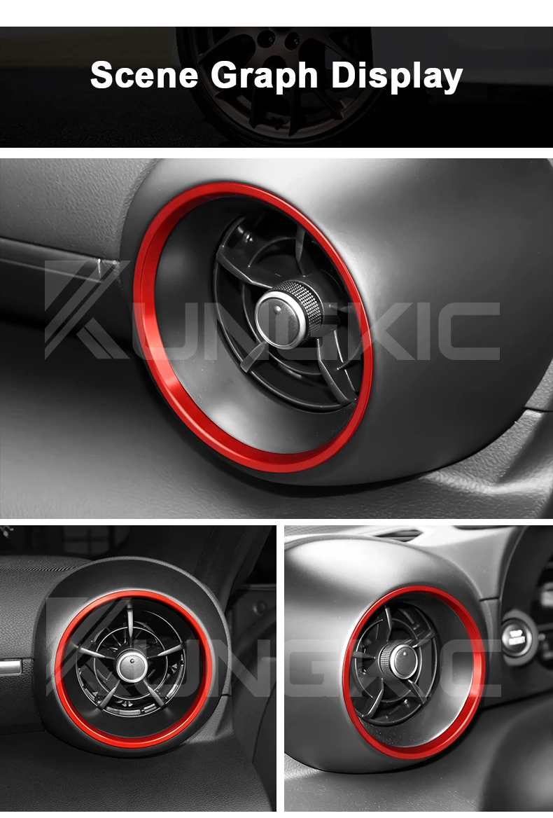 Für Subaru BRZ/Toyota GR86 2021 2022 2023 2024 AC-Lüftungsabdeckung, Innen- und Außenring, Ersatzzubehör – Detail 4