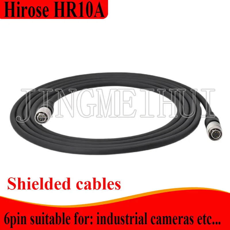 

Hirose HR10A-7P-6S to 6P 6-pin custom power cable for industrial cameras with shielded IO trigger extension cable