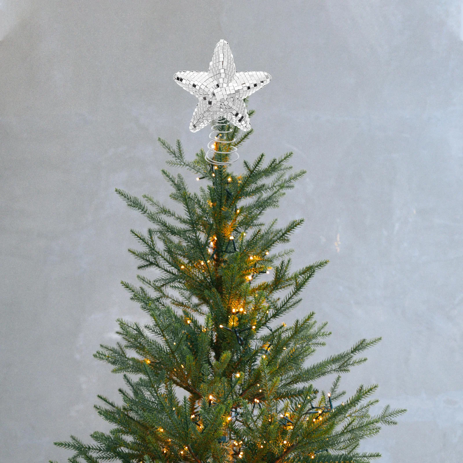 

15Cm Mirror Glass Star Decorative Tree Topper for Christmas and Halloween Shine Bright Holiday Decoration Sparkle Tree Star