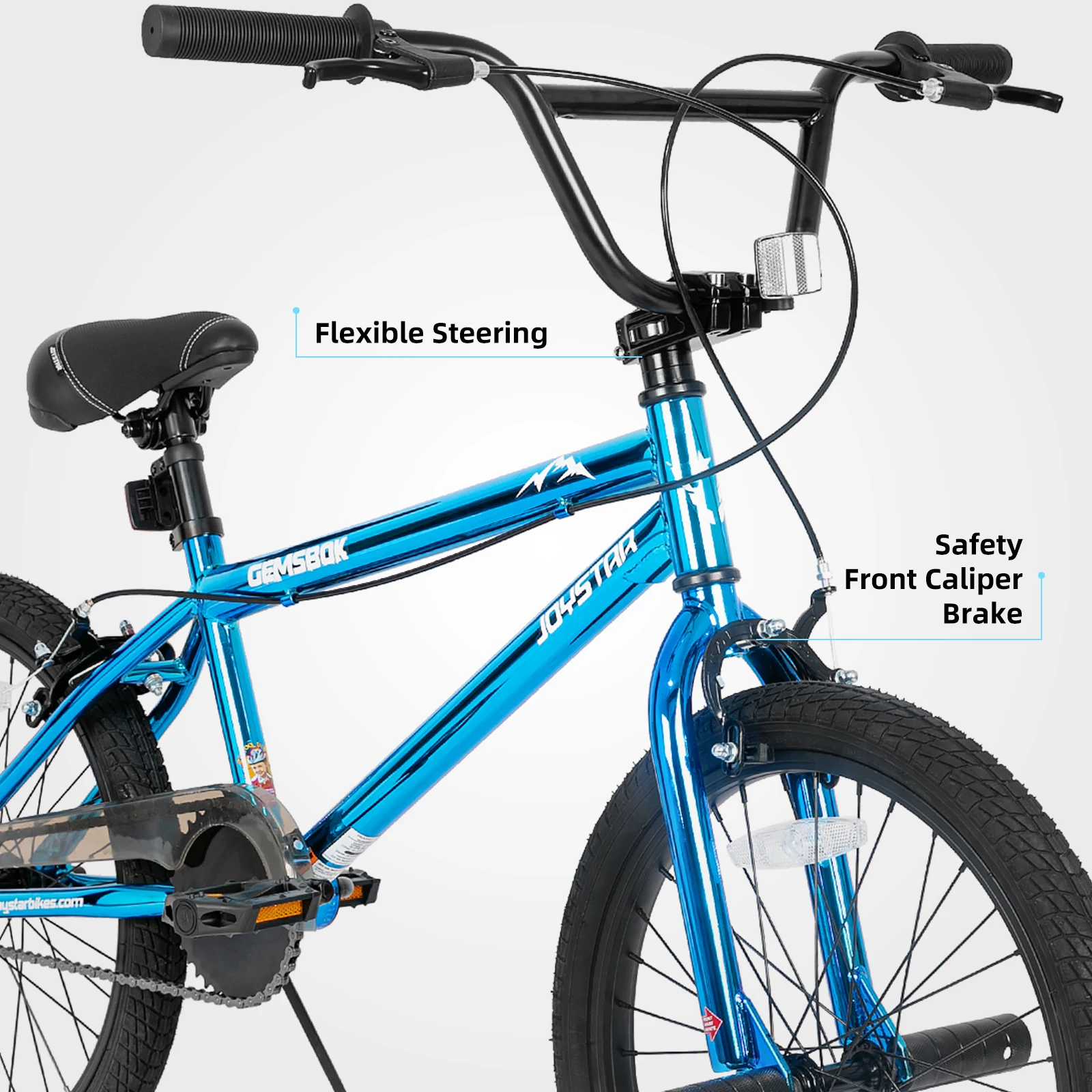 JOYSTAR 20 Inch Kids BMX Bike for Boys Girls Ages 7-12 Years, 20" Kids Bikes for Beginner,Dual Hand Brakes, 2 Pegs, Blue