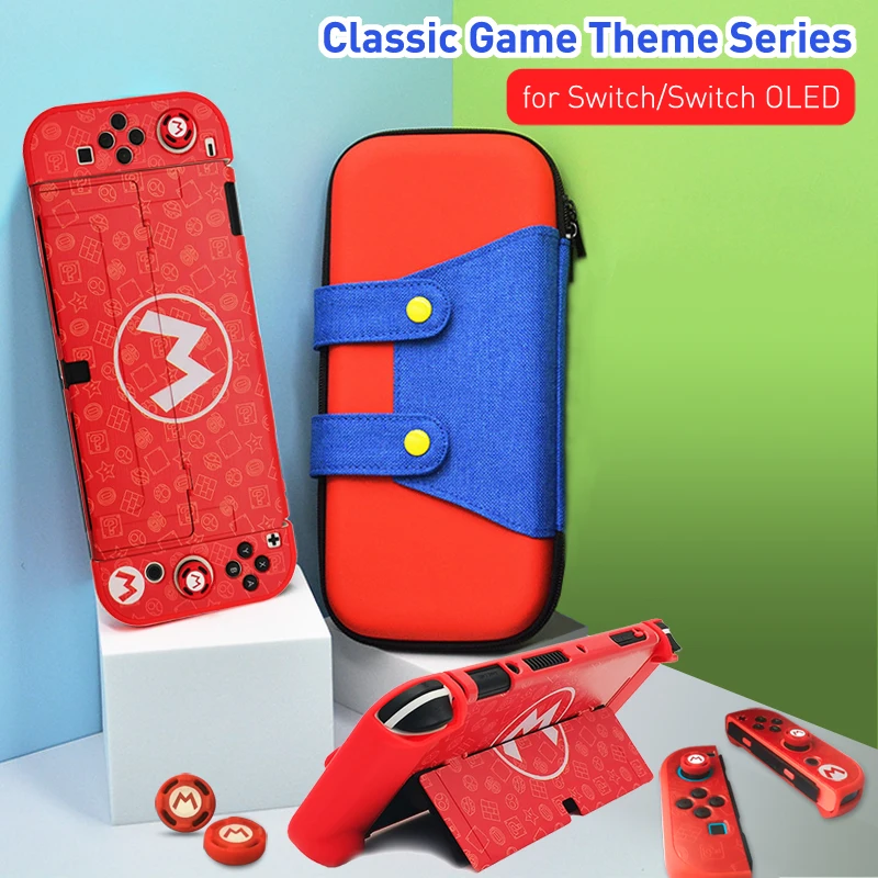 For Nintendo Switch OLED Storage Bag Mari Style Colorful Protective Carrying Case Shell Cover Nintendo Switch Game Accessories