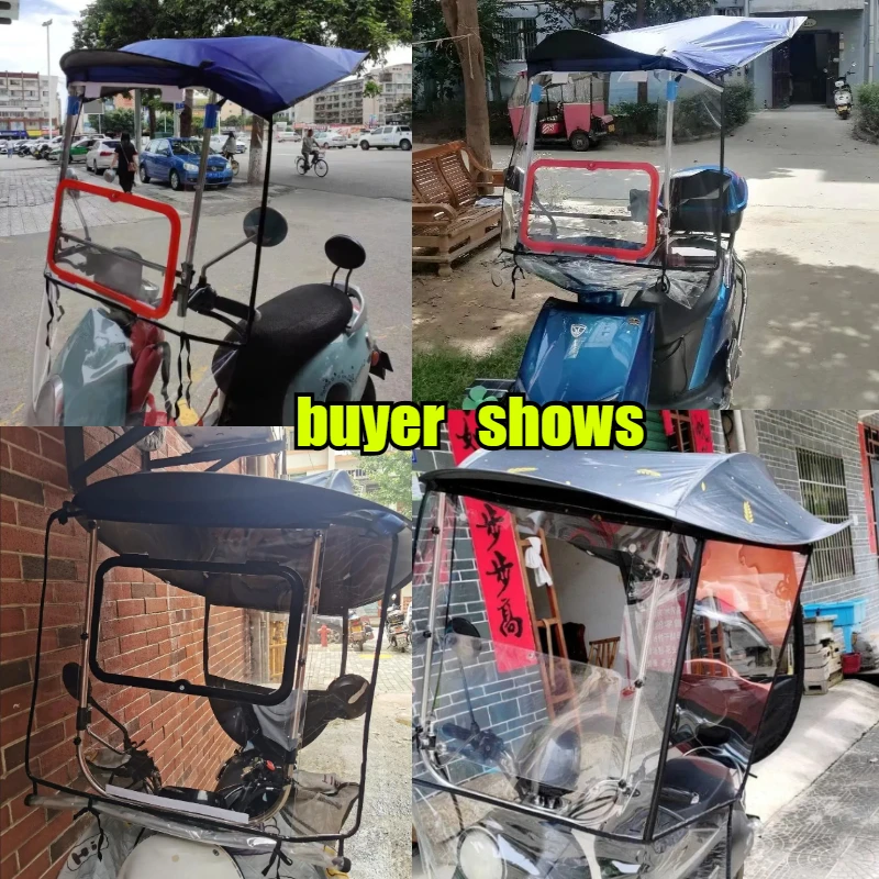 New Retractable Motorcycle and Electric Vehicle Sun Protection Windproof Rainproof Sunshade and Rotating Window Canopy