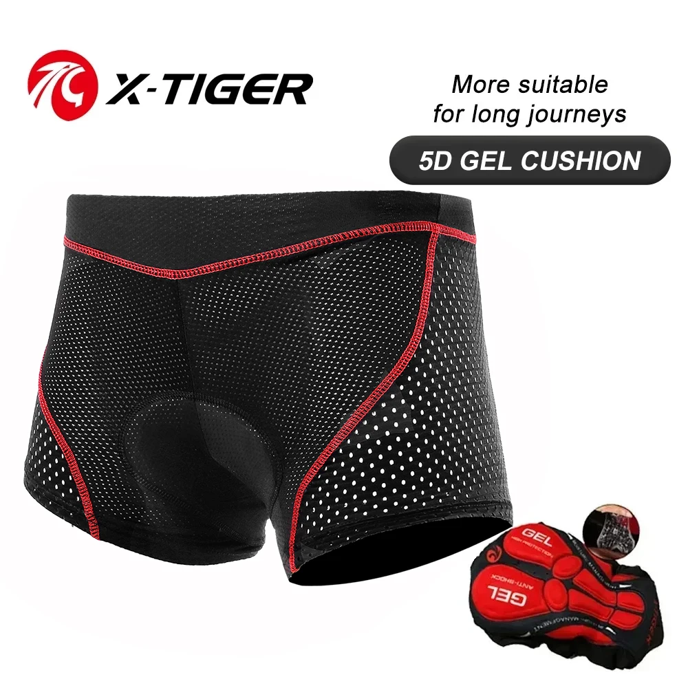 X-TIGER Men's Cycling Underwear Shorts 5D Cushion Race Athletic Shorts Casual Pants Mountain Bike Road Bike Cycling Shorts
