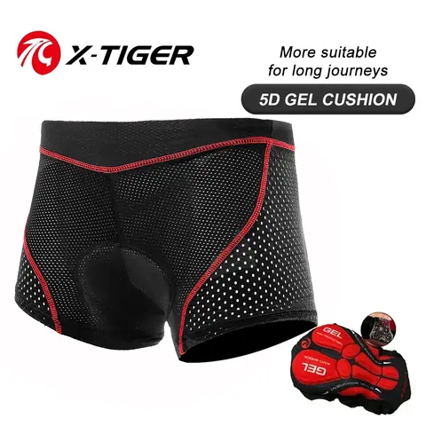 X-TIGER Men's Cycling Underwear Shorts 5D Cushion Race Athletic Shorts Casual Pants Mountain Bike Road Bike Cycling Shorts