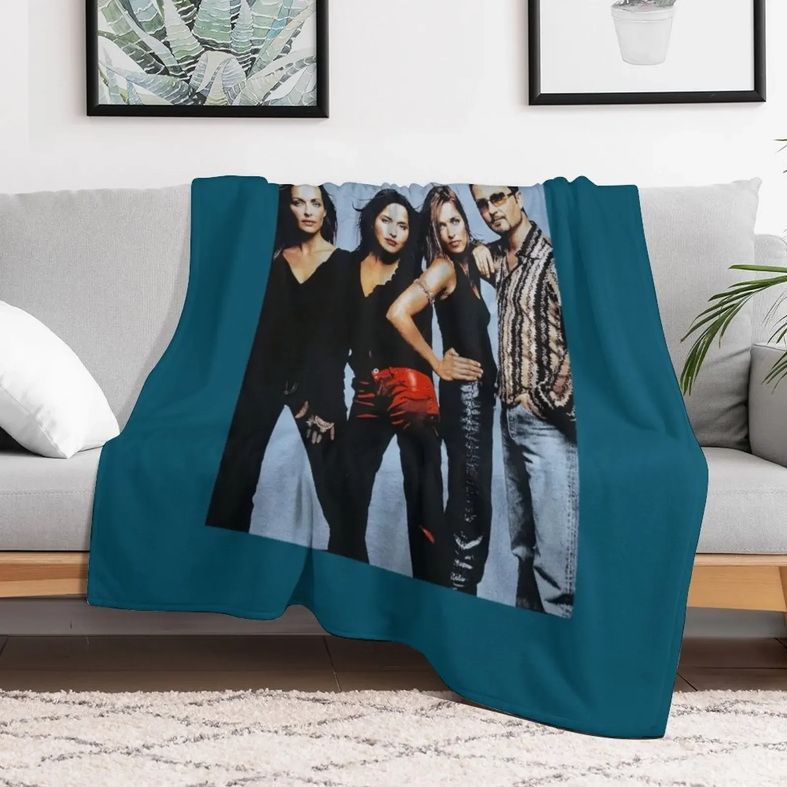 Vintage 90s The Corrs Band Tour Throw Blanket Cozy Sofa Blanket for TV Watching Napping