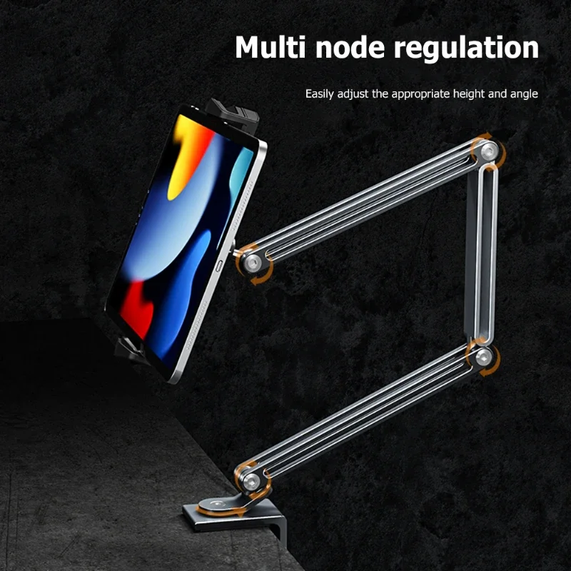 Imagem -02 - Cantilever Telefone Tablet Stand Folding Bed Desk Tablet Mount Suporte para Ipad Headboard Bracket Alumínio Braço de Rotação 12 9